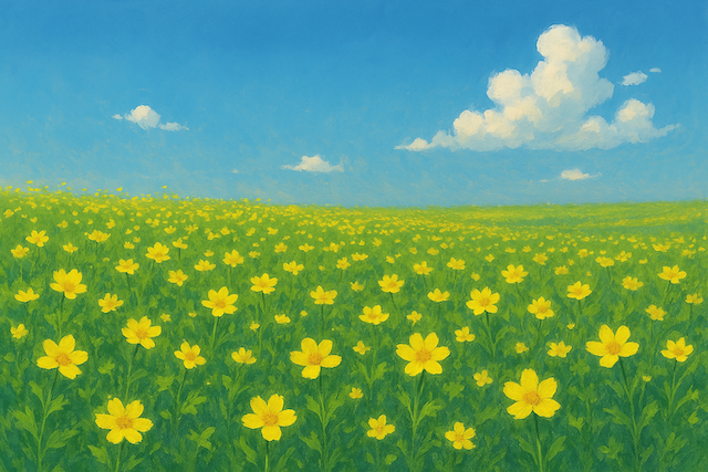 野花の花畑イラスト