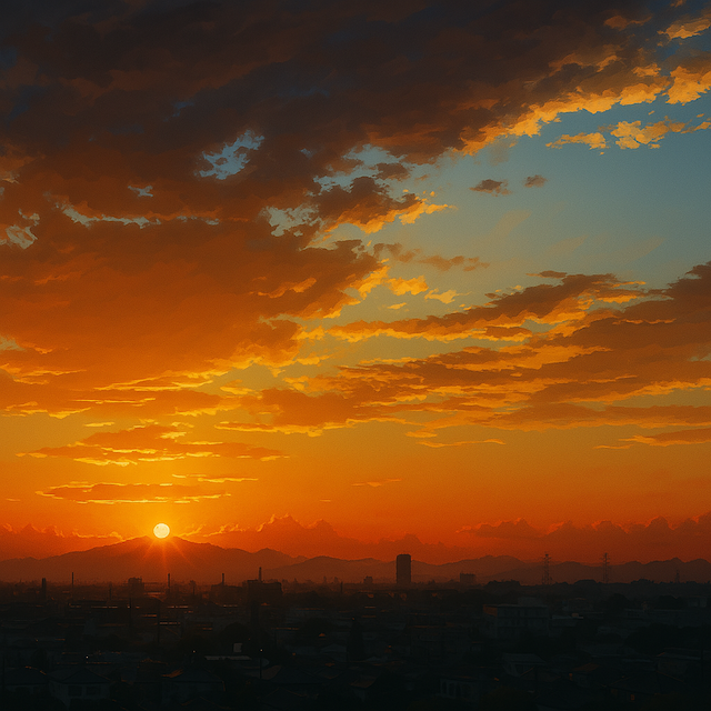 沈む夕日イラスト