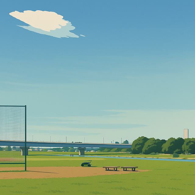 野球グランドと青空イラスト