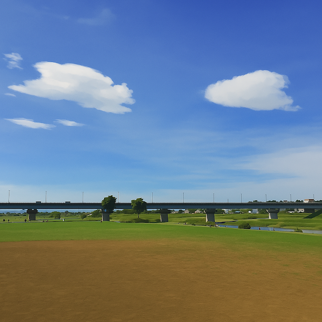 グランドと青空イラスト