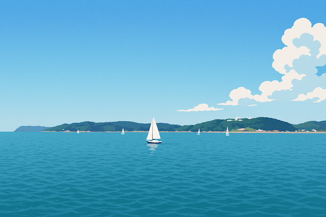 ヨットと海イラスト