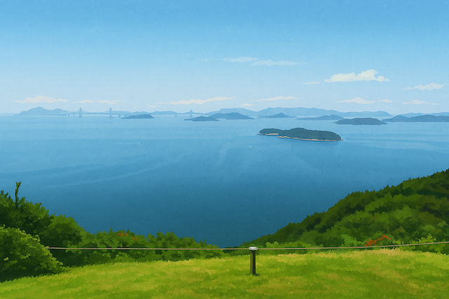 瀬戸内海の海イラスト