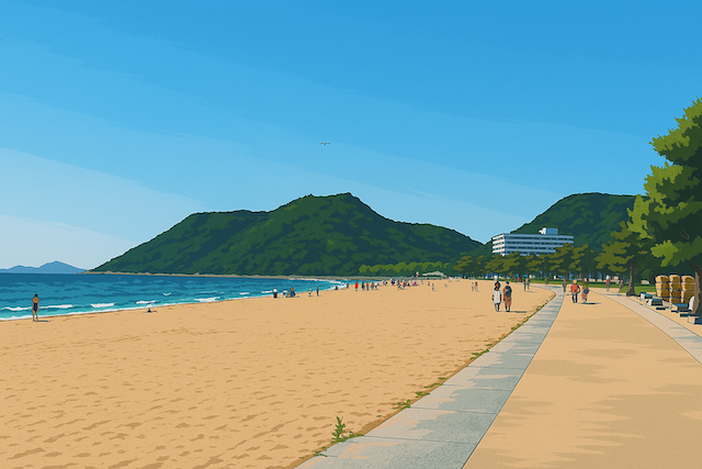 砂浜ビーチイラスト