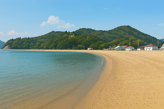 穏やかなな砂浜イラスト