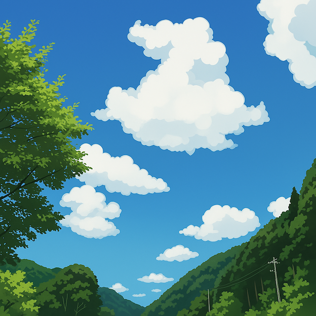 山と青空イラスト