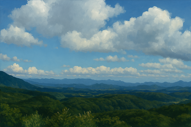 高原と雲イラスト