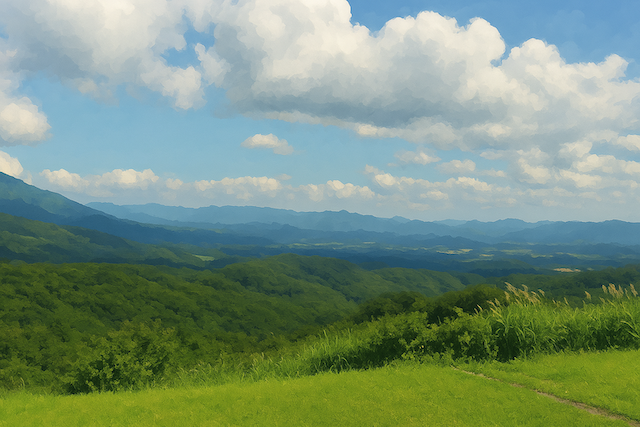 高原の山イラスト